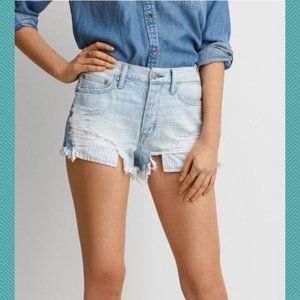 American Eagle Light Wash Vintage Hi-Rise Festival Shorts